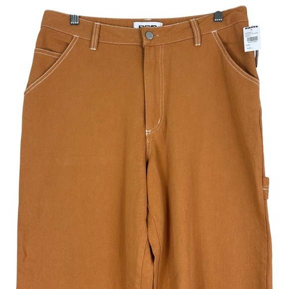 NWT RSQ Relaxed Carpenter Pants Womens L Brown High Rise Straight Streetwear - Picture 3 of 7